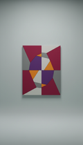 Crimson Pop geometric wall art