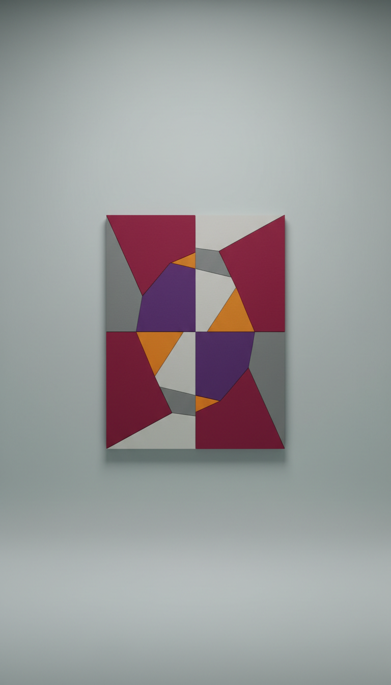 Crimson Pop geometric wall art